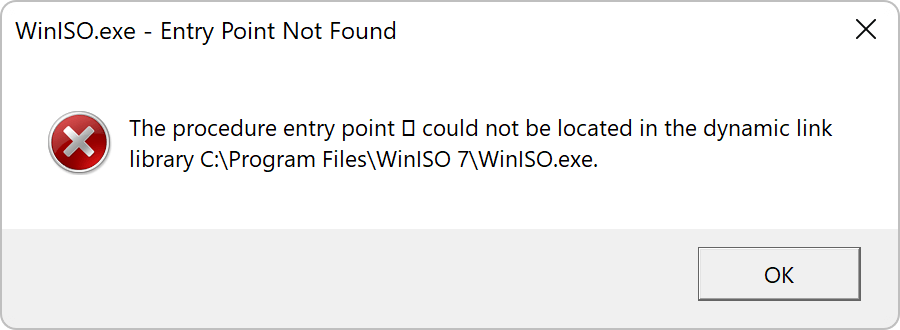 Entry Point Not Found