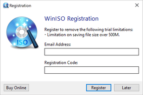 WinISO 6 - License Window - Windows 10